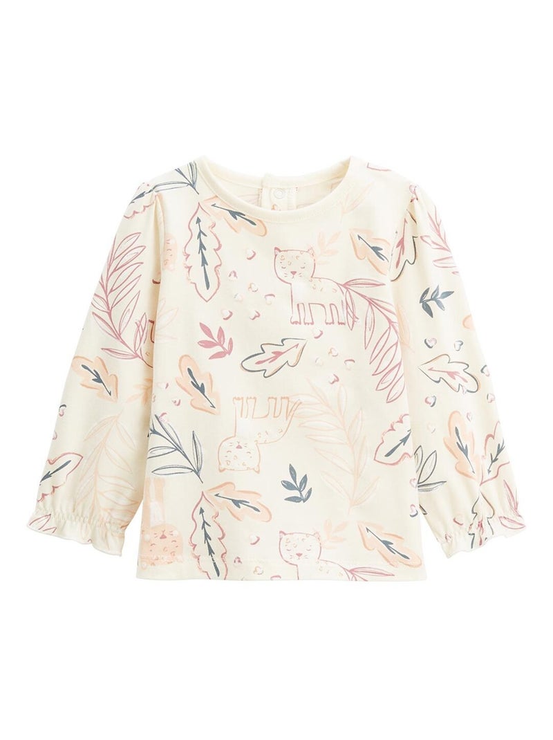 Ensemble salopette bébé en molleton et t-shirt Matcha Rose - Kiabi