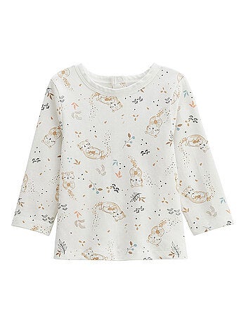 Ensemble salopette bébé en molleton et t-shirt Mini Loutre
