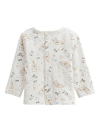 Ensemble salopette bébé en molleton et t-shirt Mini Loutre