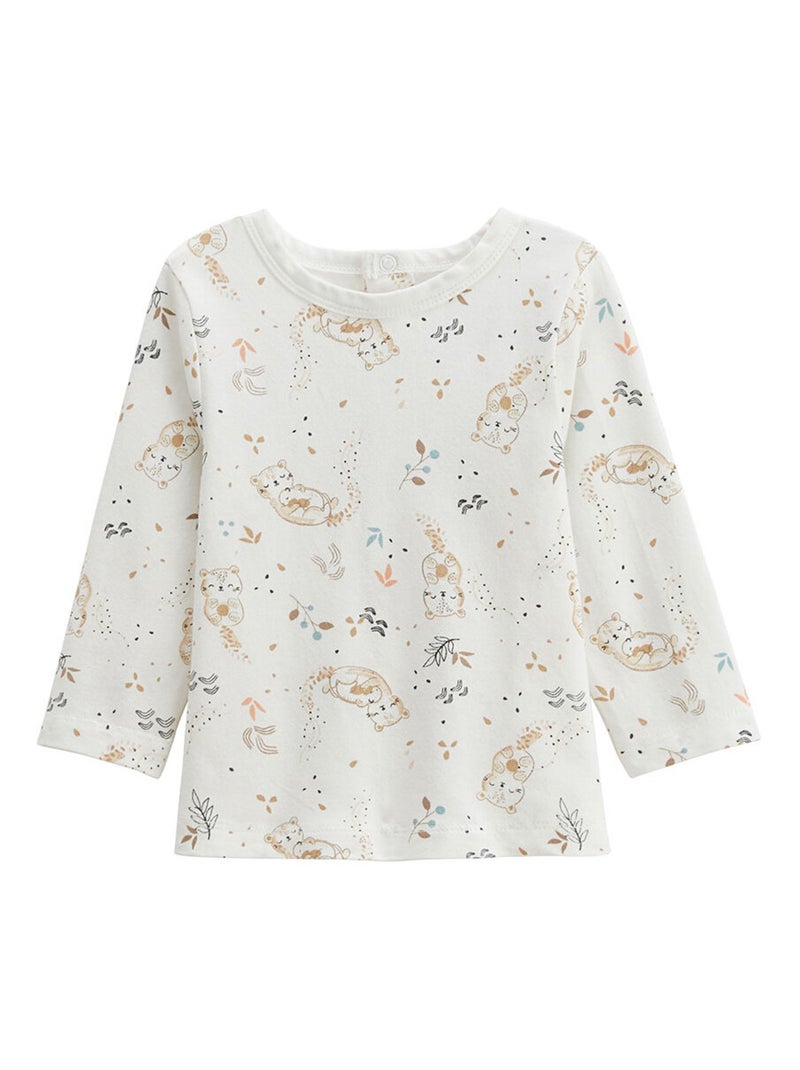 Ensemble salopette bébé en molleton et t-shirt Mini Loutre Marron - Kiabi