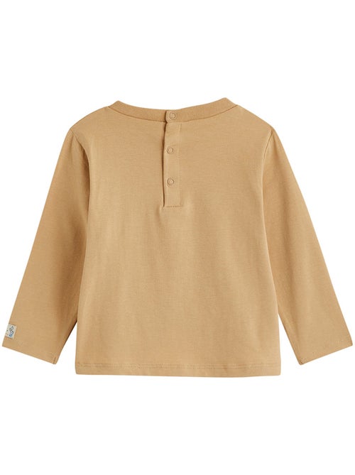 Ensemble salopette bébé en molleton et t-shirt moka - Kiabi