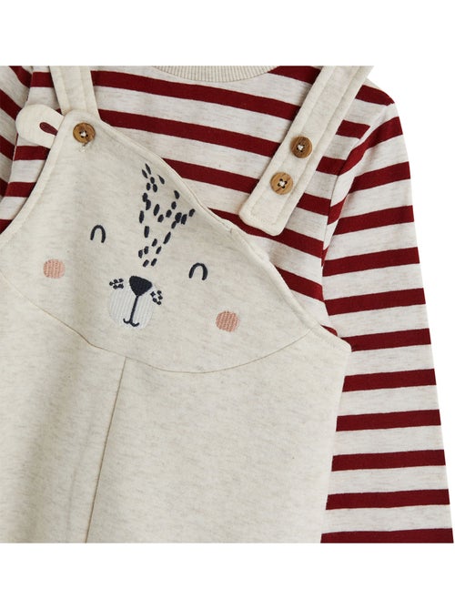 Ensemble salopette bébé en molleton et t-shirt pistache - Kiabi Ensemble salopette bébé en molleton et t-shirt pistache - Kiabi