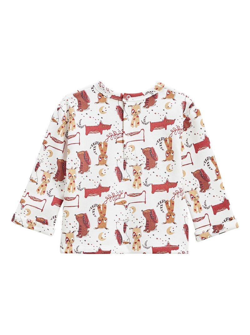 Ensemble salopette bébé en molleton et t-shirt Toutouyoutou Gris Gris - Kiabi