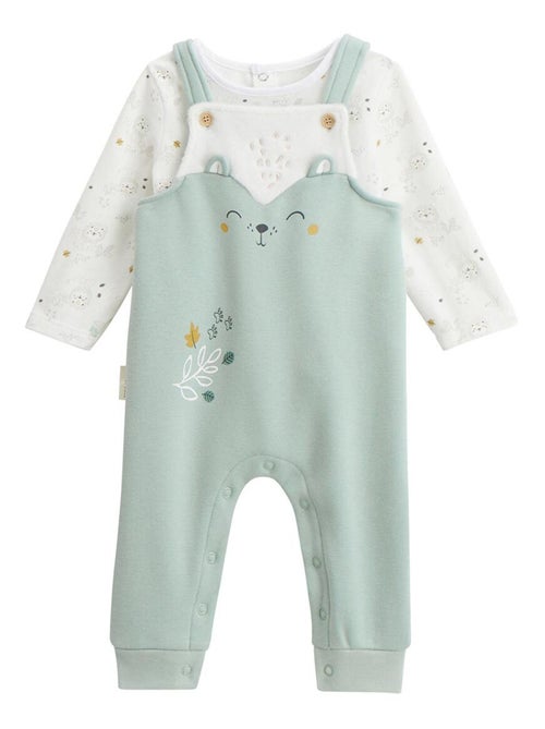 Ensemble salopette bébé en molleton ultra chaud et t-shirt Kenya - Kiabi