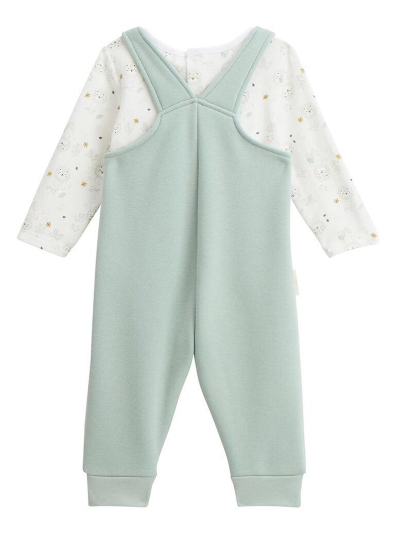Ensemble salopette bébé en molleton ultra chaud et t-shirt Kenya Vert - Kiabi