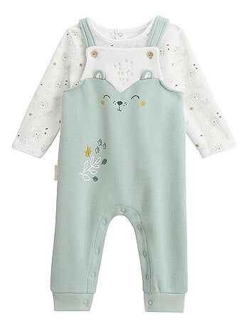 Ensemble salopette bébé en molleton ultra chaud et t