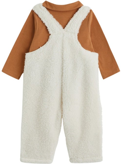 Ensemble salopette bébé en sherpa et t-shirt caramel - Kiabi Ensemble salopette bébé en sherpa et t-shirt caramel - Kiabi