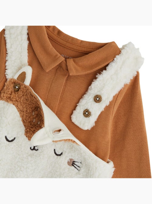 Ensemble salopette bébé en sherpa et t-shirt caramel - Kiabi Ensemble salopette bébé en sherpa et t-shirt caramel - Kiabi