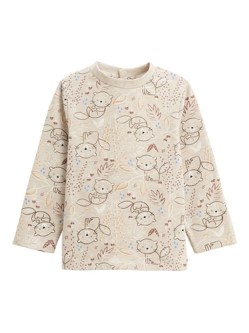 Ensemble salopette bébé en sherpa et t-shirt Cracotte Marron - Kiabi