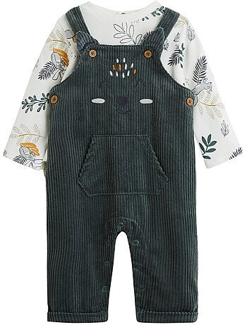 Ensemble salopette bébé en velours côtelé et t-shirt Elliott