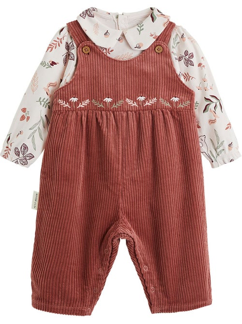 Ensemble salopette bébé en velours côtelé et t-shirt Evie - Kiabi Ensemble salopette bébé en velours côtelé et t-shirt Evie - Kiabi