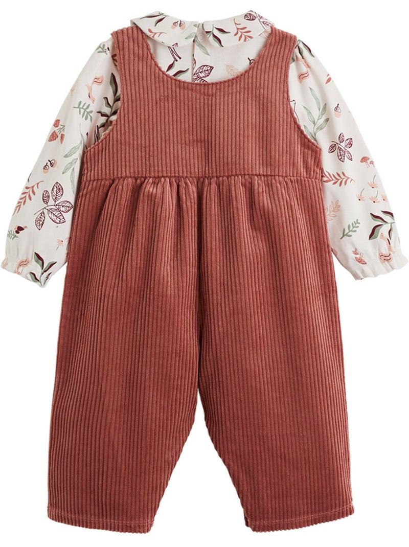 Ensemble salopette bébé en velours côtelé et t-shirt Evie Rose - Kiabi