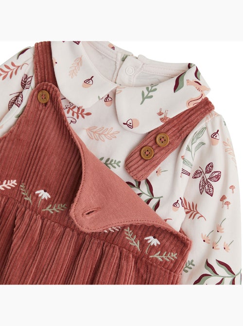 Ensemble salopette bébé en velours côtelé et t-shirt Evie - Kiabi Ensemble salopette bébé en velours côtelé et t-shirt Evie - Kiabi
