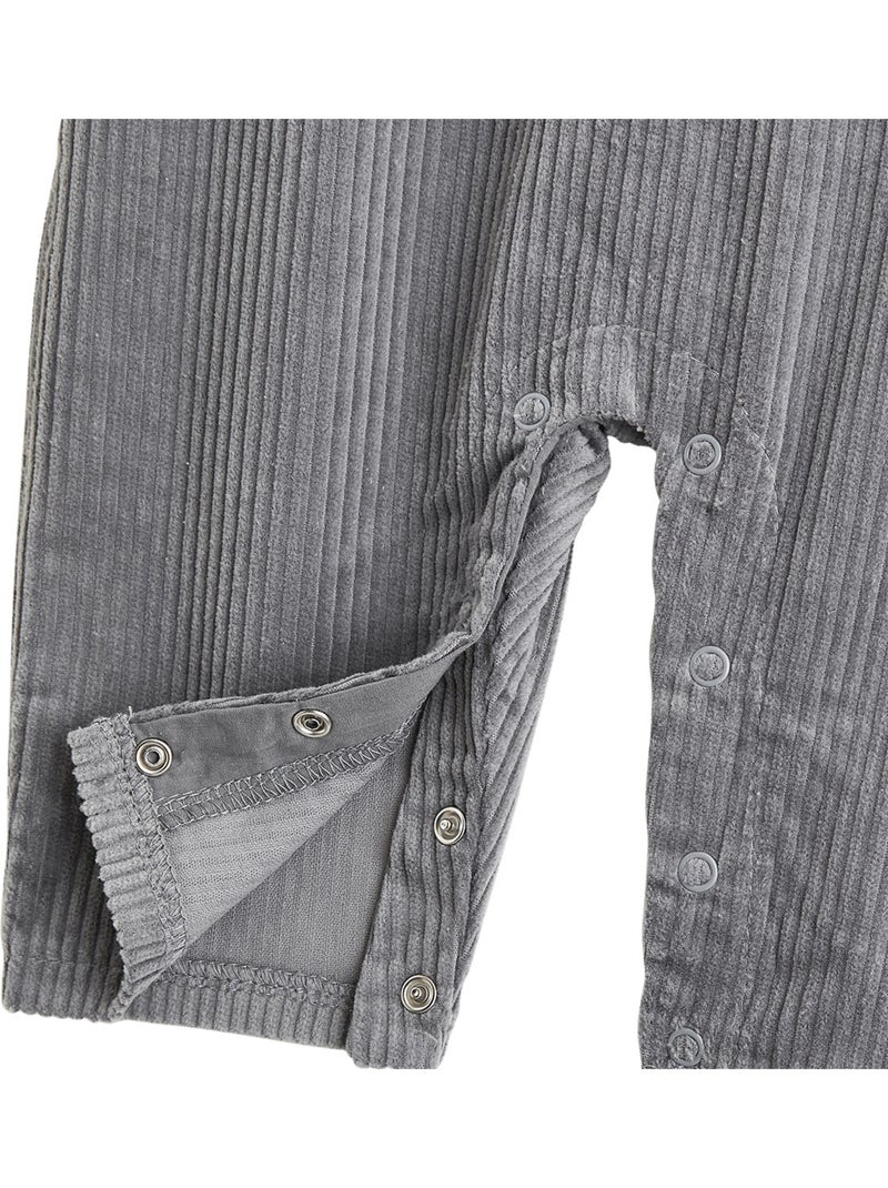 Ensemble salopette bébé en velours côtelé et t-shirt flocon Gris Gris - Kiabi