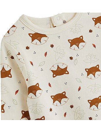 Ensemble salopette bébé en velours côtelé et t-shirt ginkgo