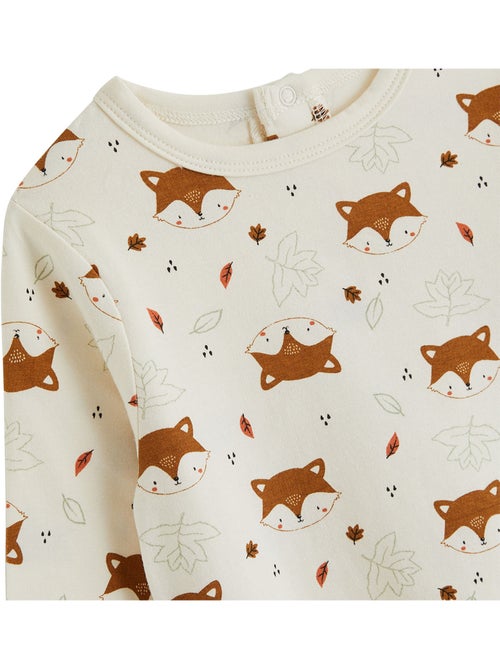 Ensemble salopette bébé en velours côtelé et t-shirt ginkgo - Kiabi