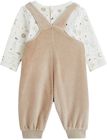 Ensemble salopette bébé en velours et t-shirt Eliah