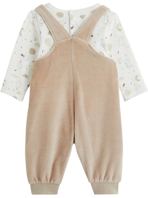 Ensemble salopette bébé en velours et t-shirt Eliah - Kiabi Ensemble salopette bébé en velours et t-shirt Eliah - Kiabi