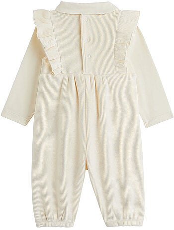 Ensemble salopette bébé en velours et t-shirt neige