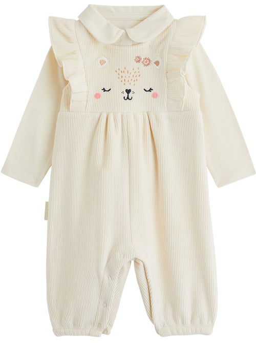 Ensemble salopette bébé en velours et t-shirt neige - Kiabi Ensemble salopette bébé en velours et t-shirt neige - Kiabi