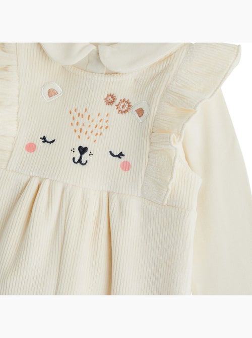 Ensemble salopette bébé en velours et t-shirt neige - Kiabi Ensemble salopette bébé en velours et t-shirt neige - Kiabi