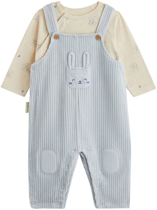 Ensemble salopette bébé en velours et t-shirt voix lactée - Kiabi Ensemble salopette bébé en velours et t-shirt voix lactée - Kiabi