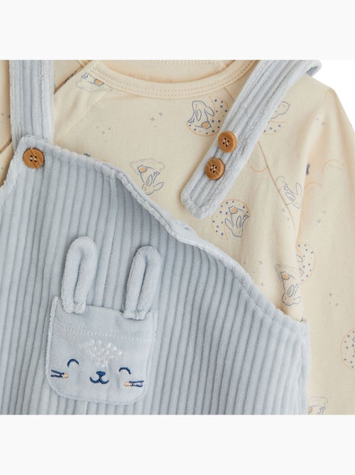 Ensemble salopette bébé en velours et t-shirt voix lactée - Kiabi Ensemble salopette bébé en velours et t-shirt voix lactée - Kiabi