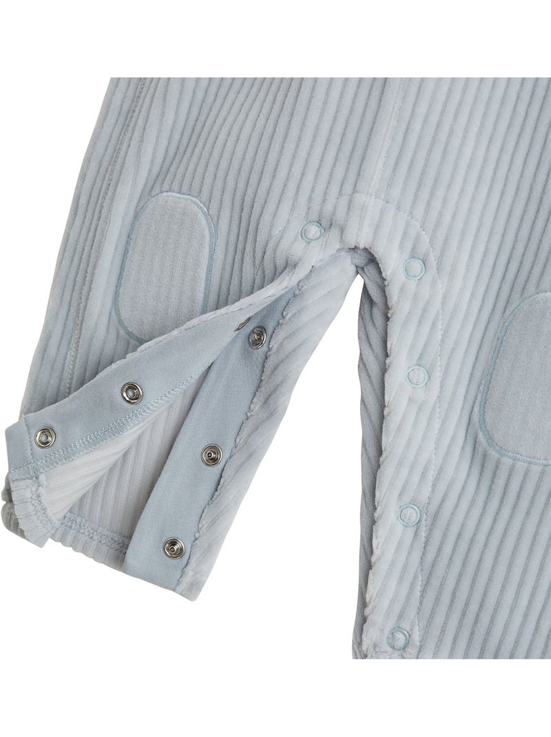 Ensemble salopette bébé en velours et t-shirt voix lactée Bleu - Kiabi