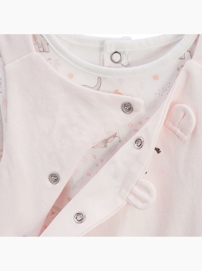 Ensemble salopette bébé et t-shirt Badian Rose - Kiabi