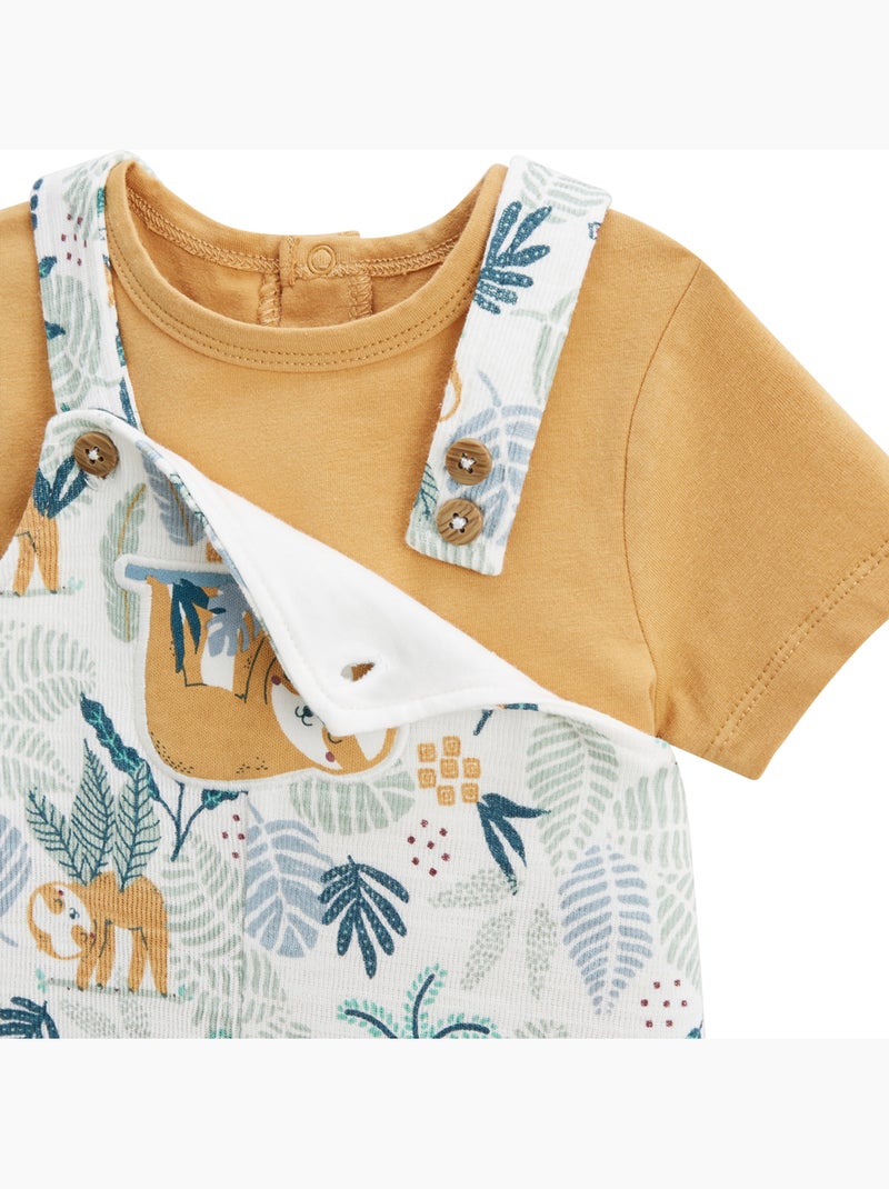 Ensemble salopette bébé et t-shirt Baroudeur Ecru - Kiabi