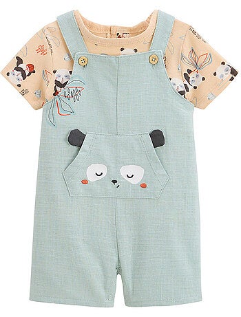 Ensemble salopette bébé et t-shirt Bento