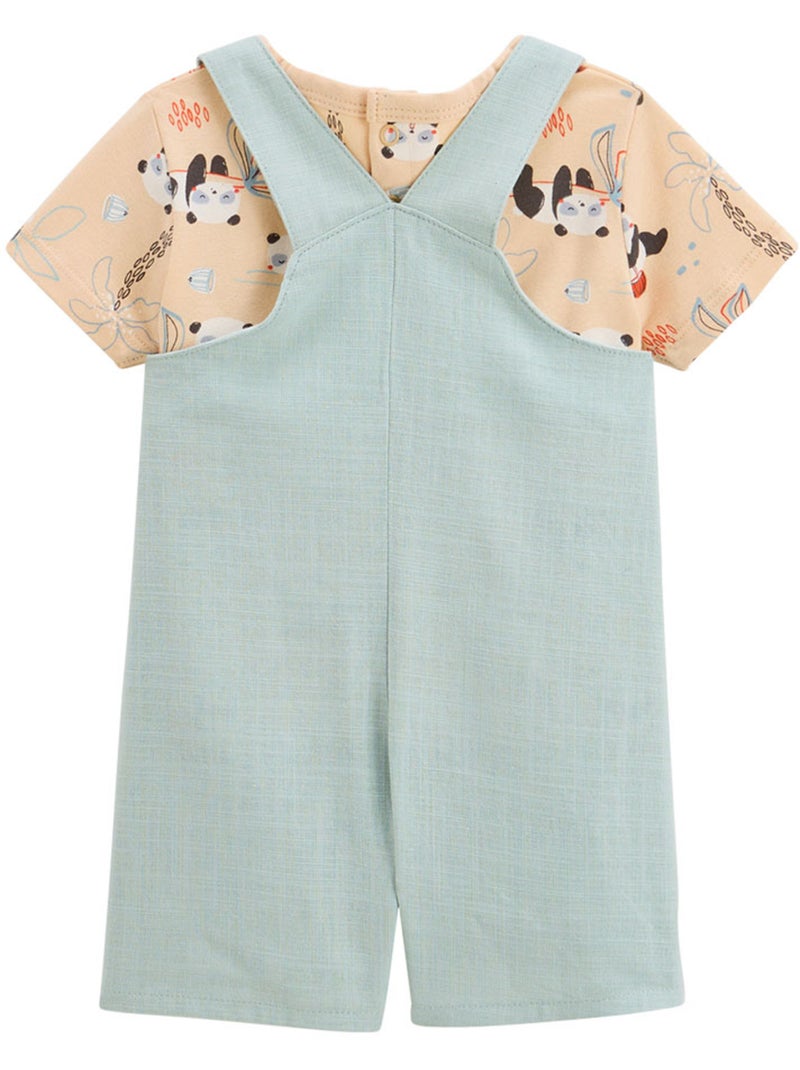 Ensemble salopette bébé et t-shirt Bento Vert - Kiabi