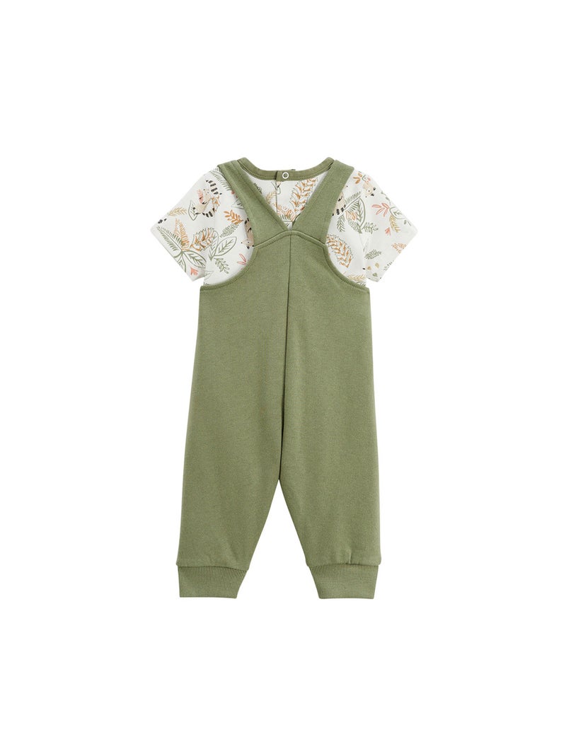 Ensemble salopette bébé et t-shirt Gabin Vert - Kiabi