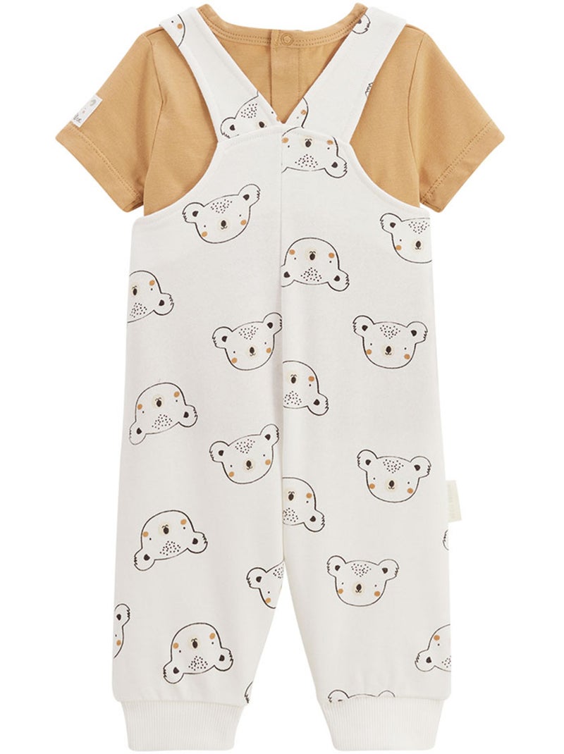 Ensemble salopette bébé et t-shirt Mini Rêve Ecru - Kiabi