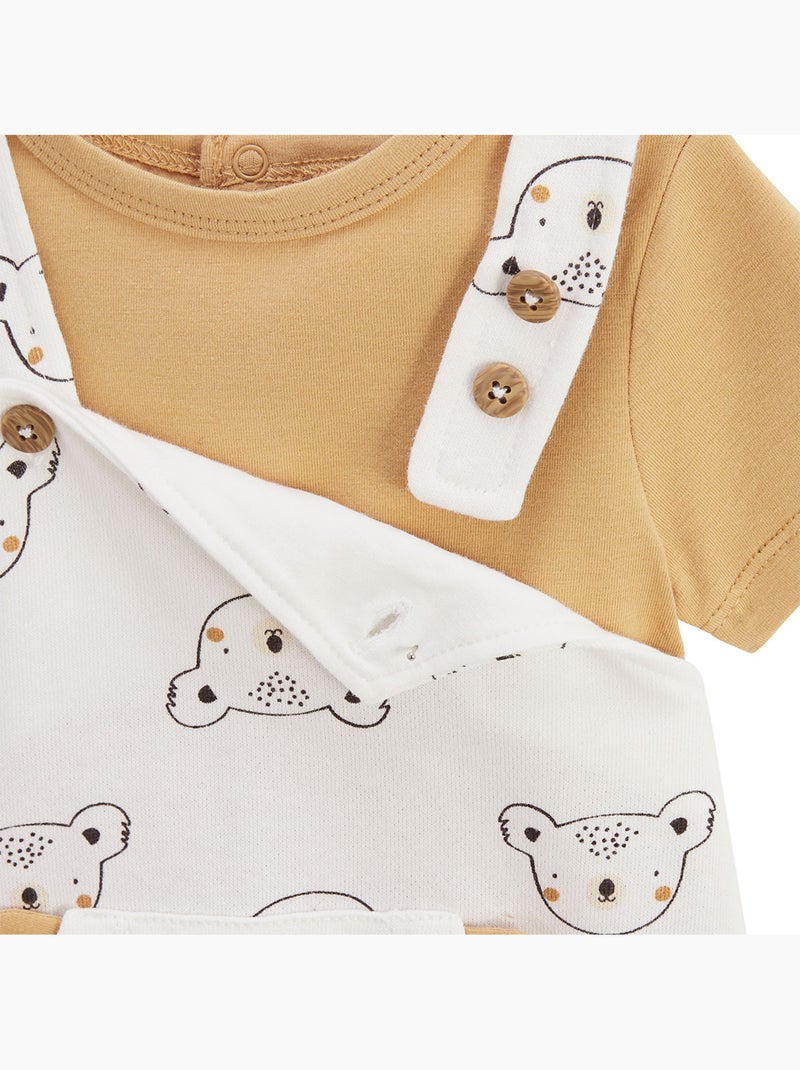 Ensemble salopette bébé et t-shirt Mini Rêve Ecru - Kiabi