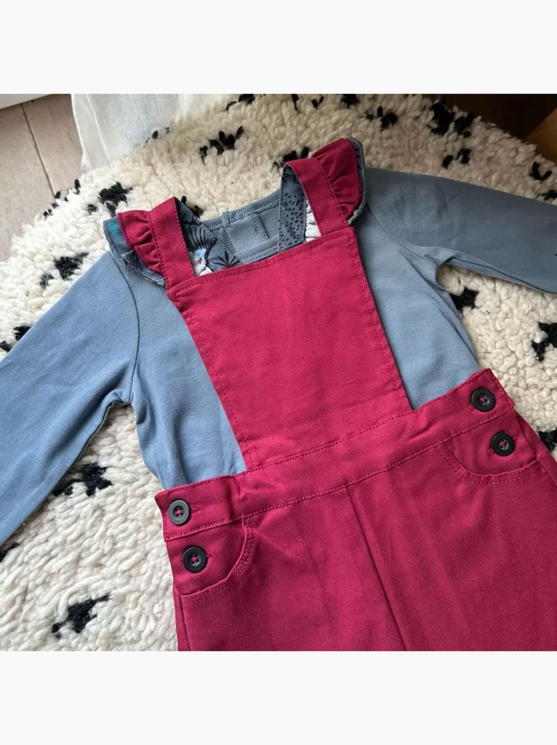 Ensemble salopette bébé et t-shirt Samba Rouge - Kiabi