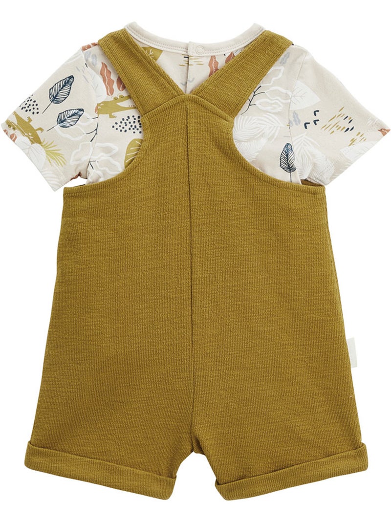 Ensemble salopette bébé et t Vert - Kiabi