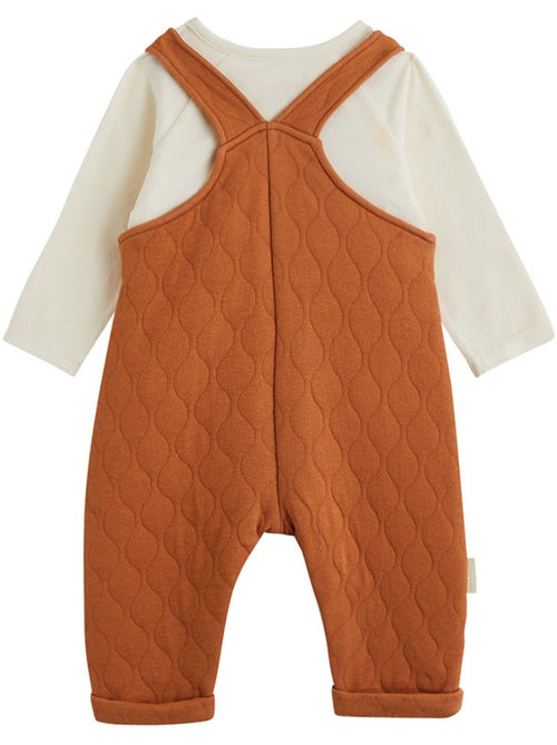 Ensemble salopette bébé matelassé et t-shirt caramel - Kiabi Ensemble salopette bébé matelassé et t-shirt caramel - Kiabi