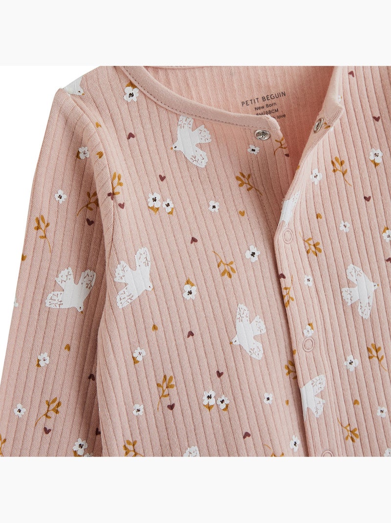 Ensemble salopette bébé matelassé et t-shirt miette Rose - Kiabi