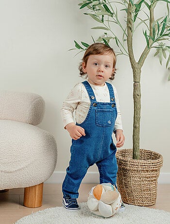 Ensemble salopette denim et t-shirt manches longues imprimé Noukie's