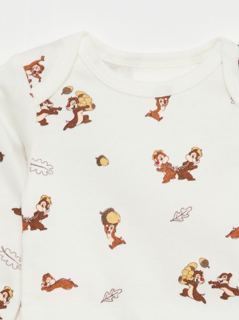 Ensemble salopette dors-bien + body manches longues 'Disney' Beige - Kiabi