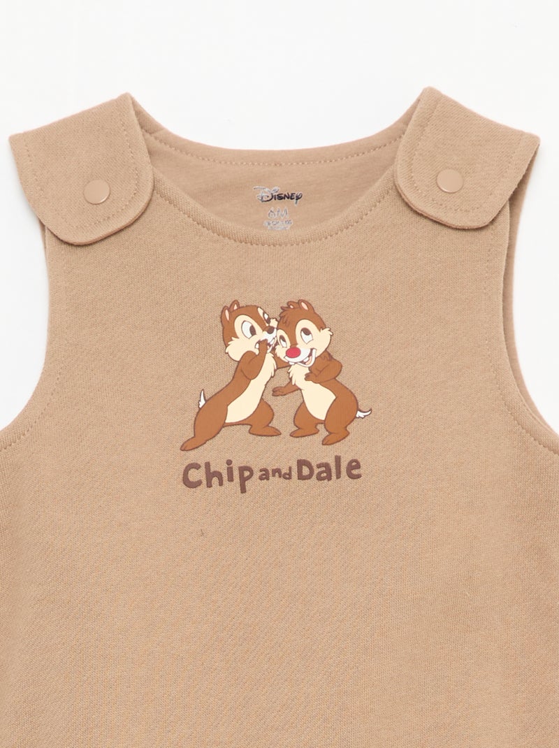 Ensemble salopette dors-bien + body manches longues 'Disney' Beige - Kiabi