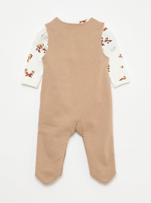 Ensemble salopette dors-bien + body manches longues 'Disney' - Kiabi