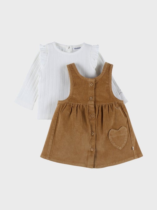 Ensemble salopette en velours et t-shirt en coto Noukie's - Kiabi