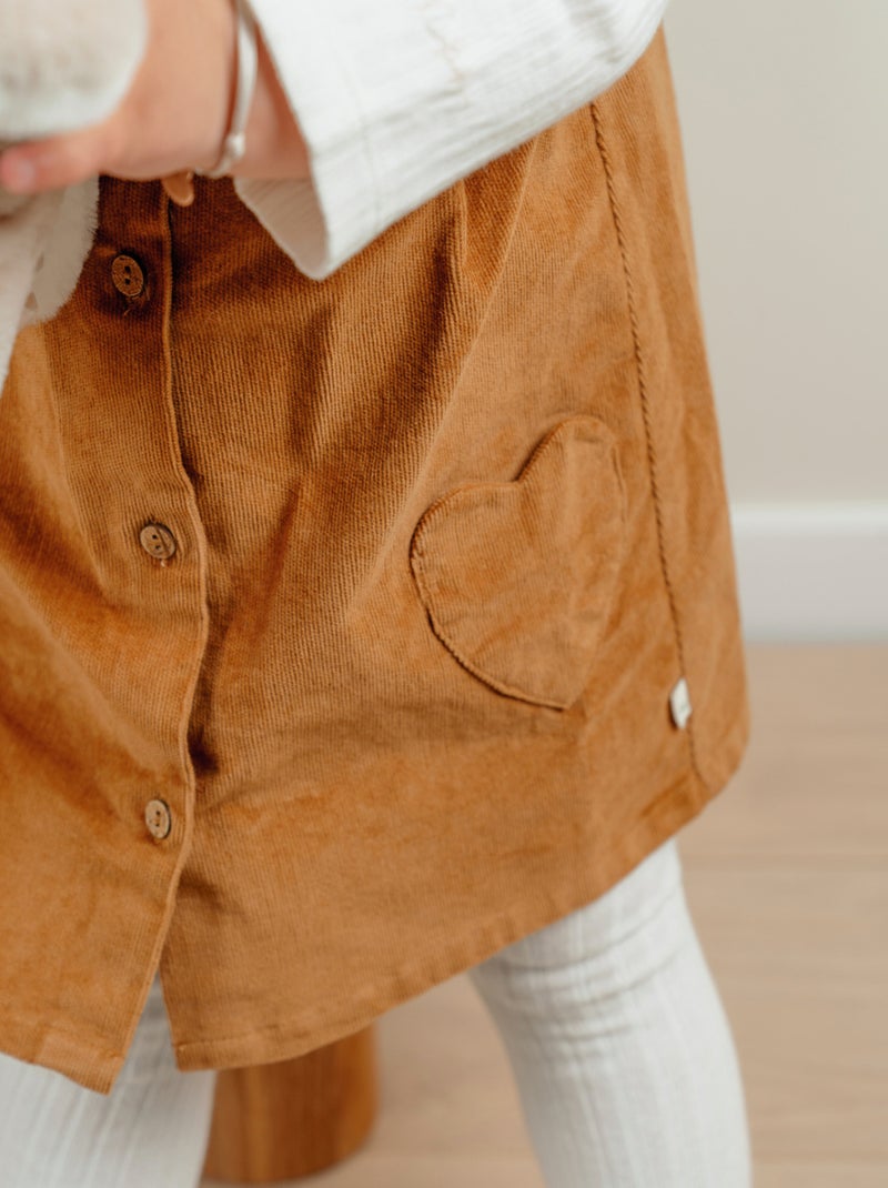 Ensemble salopette en velours et t-shirt en coto Noukie's Marron - Kiabi