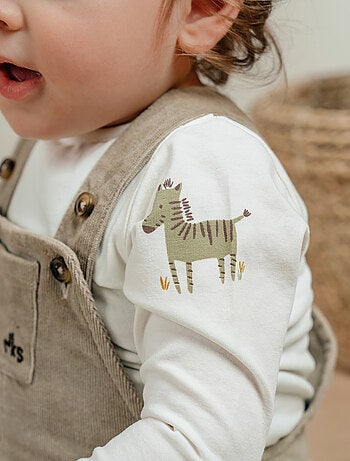 Ensemble salopette en velours et t-shirt manches longues Noukie's