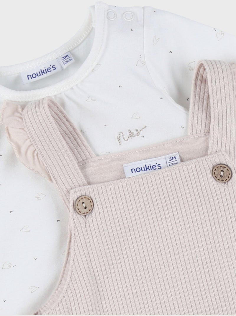 Ensemble salopette et t-shirt en jersey Noukie's Beige - Kiabi