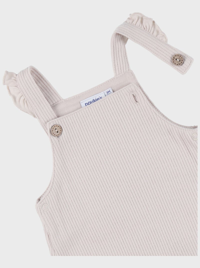 Ensemble salopette et t-shirt en jersey Noukie's Beige - Kiabi