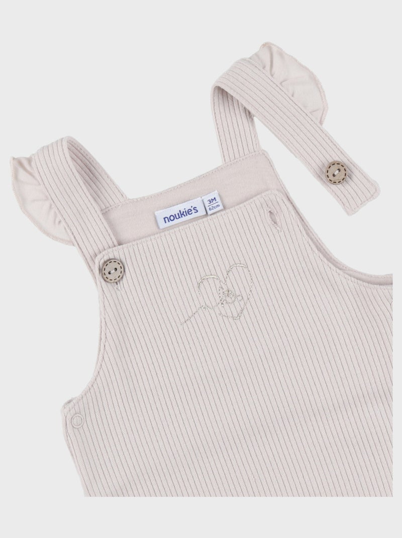 Ensemble salopette et t-shirt en jersey Noukie's Beige - Kiabi
