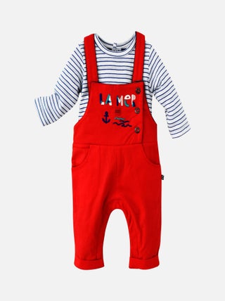 ENSEMBLE SALOPETTE ET T-SHIRT PIMENT